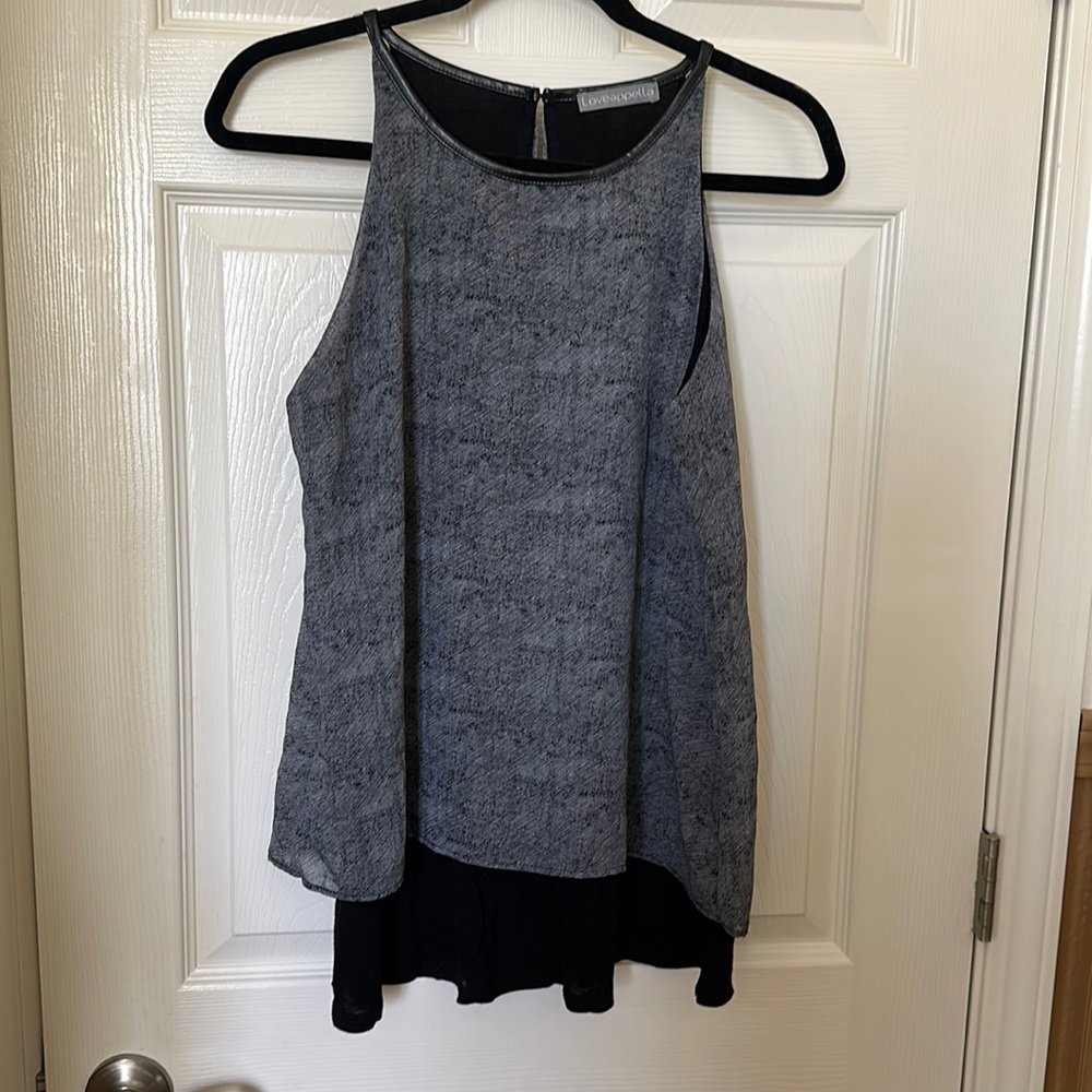 Leather trimmed Tank Top Size M